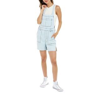 WeWoreWhat Slit Short Light Denim Overalls New!